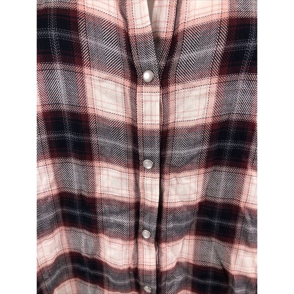 NWT Women's Paige L/S Enid Plaid Snap-Front Shirt Sz Large - Picture 7 of 12